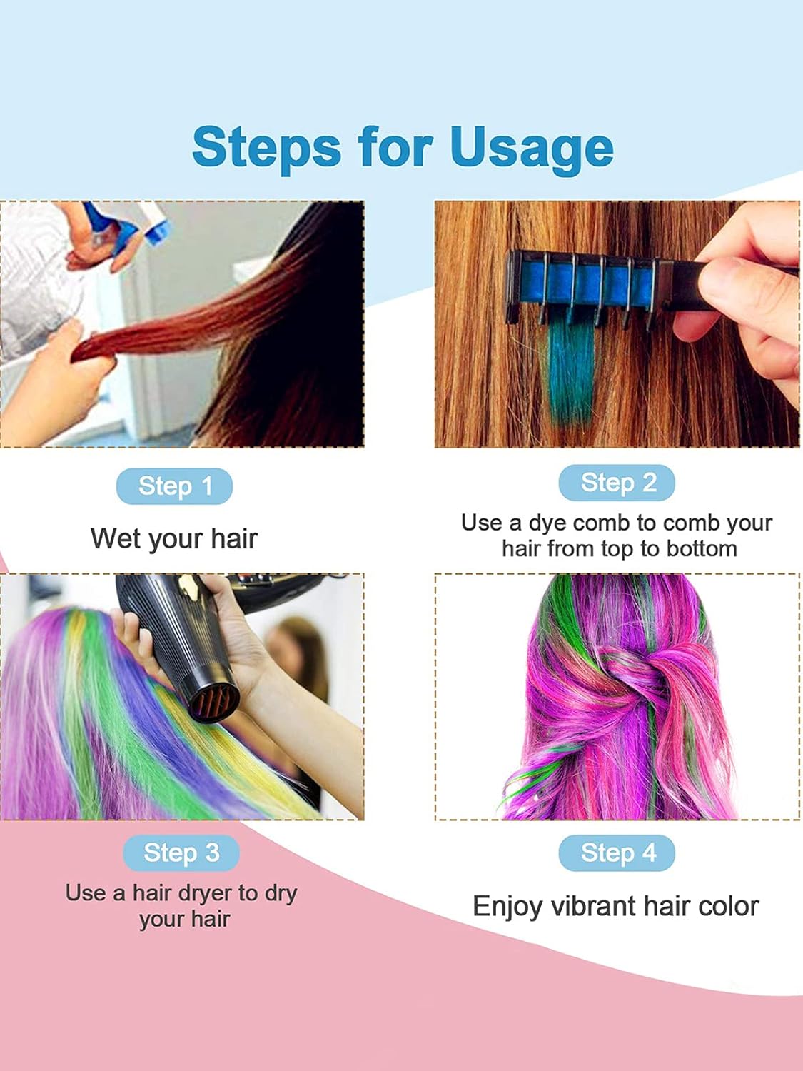 Colorful Hair Dye Comb (10 Pcs)