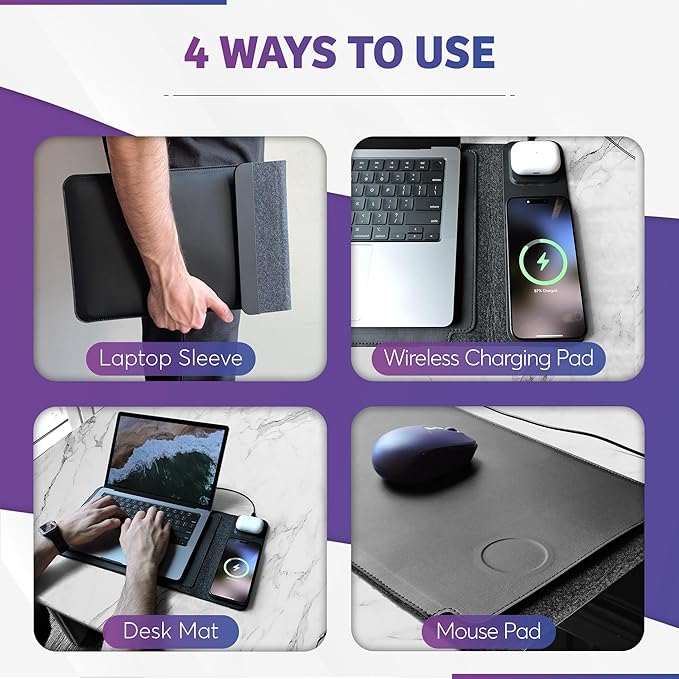 4 in 1 Wiresless Charging Laptop Sleeve